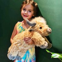 Boneka Sapi Highland Isi Kapas PP, Berat, Tanpa Aroma, Dapat Dipanaskan di Microwave, Dapat Didinginkan, Lucu, Hadiah untuk Anak-Anak