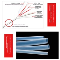 Kabel Sensor Suhu Pt100 Anti-Korosi Termokopel PTFE Tahan Asam-Alkali Berlapis Perak untuk Elektroplating