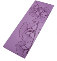 Tapis de yoga en caoutchouc naturel PU avec motif imprimé au laser personnalisé, 183*61cm, écologique, antidérapant, pour le sport, l'exercice et le Pilates