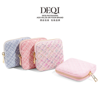 Pochette à bijoux de voyage rose, étui de rangement pour bijoux en tweed durable, mini organisateur pour bagues, boucles d'oreilles, colliers, femmes, filles, cadeau pour maman