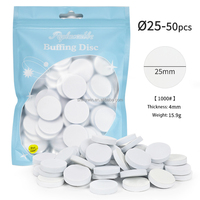 NOUVEAU 50pcs 20mm 25mm 1000 #2000 # Lime à ongles manucure et pédicure Disque tampon rond Éponge à ongles