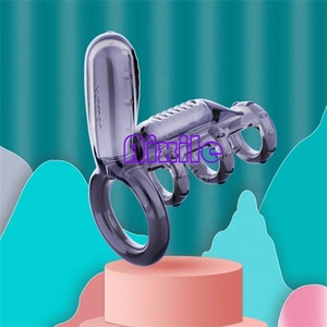 Anneaux de pénis à double vibration pour retarder l'éjaculation, jouet sexuel pour hommes et couples, jeux coquins pour adultes, machine sexuelle, pompe à pénis réutilisable - Product Image 3