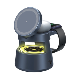 Cargador inalámbrico Multifuncional 3 en 1 Estación de carga inalámbrica con luz nocturna para teléfonos móviles Auriculares Relojes - Product Image 2