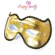 Masque Happy Festival et Christmas Party Gold Cat PVC et tissu Achetez 2 masques pour les occasions - Product Image 1