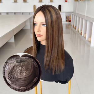 Topper capillaire en soie respirant, noué à la main, base en soie, 9x9, cheveux européens 100% naturels, pour femmes, vente en gros # Hawaï - Product Image 1