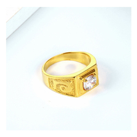 Anello in acciaio inox da uomo stile Vintage placcato oro verde grande pietra taglio ovale rodiato placcato per matrimoni società segreta a piombo