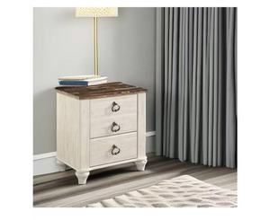 Armoire étroite <span class=keywords><strong>en</strong></span> bois de petite taille <span class=keywords><strong>Commode</strong></span> <span class=keywords><strong>en</strong></span> bois <span class=keywords><strong>massif</strong></span> blanc avec poignées <span class=keywords><strong>en</strong></span> métal et dessus foncé - Product Image 2