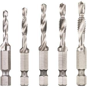 Countersink <b>Drill</b> <b>Bits</b> Set 5-Piece Steel For Metal <b>Wood</b> Plastic Drilling Tapping Countersinking - Product Image 2