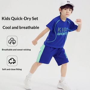 Ensemble de sport d'été pour enfants avec imprimé lettres, <span class=keywords><strong>short</strong></span> à séchage rapide et respirant pour garçons et filles, vêtements pour bébés - Product Image 2