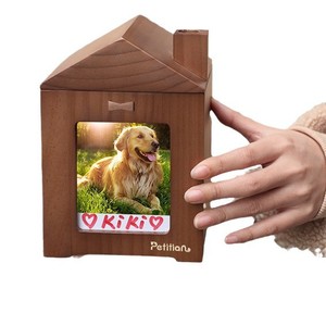 Petitian Wooden Pet Urn Rectangle Shape With Photo Window <b>For</b> Dog Cat Memorial Cremation <b>Ash</b> Storage Durable Material - Product Image 5
