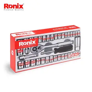 Ronix RH-2641 modeli lokma seti 40 adet yüksek kalite el alet takımı profesyonel anahtar araba tamir için 3/8 inç kutusu lokma seti