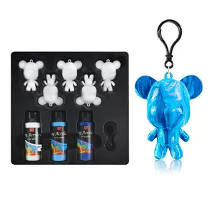 Ensemble d'art en céramique massif blanc géant Teddy Diy Arylic Violent Acrylic Poring 3D Bear Fluid Paint