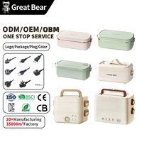 Boîte à bento électrique multi-couches en acier inoxydable SUS 304 Great Bear 110V/220V, chauffage rapide, boîte à lunch électrique pour la maison