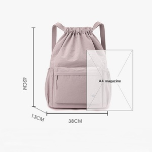Wholesale Custom 600D Polyester <b>Drawstring</b> <b>Backpack</b> Fashionable Waterproof Sports Gym Sack with Side Pocket for Men and Women - Product Image 2