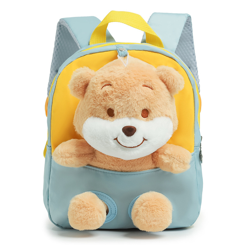 3D Mädchen Jungen Rucksack Bär Cartoon Plüsch Kindergarten Schult asche Tier Kinder Plüsch Rucksack für Kinder Blau Rosa Lila Tasche