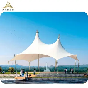 PVDF ETFE-ESTRUCTURA DE MEMBRANA extensible, cubierta de tela para sombra de techo, paisaje comercial al aire libre