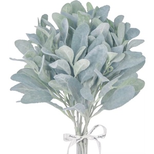 Gambi dell'<span class=keywords><strong>orecchio</strong></span> dell'<span class=keywords><strong>agnello</strong></span> artificiale floccato verde solido Spray foglie dell'<span class=keywords><strong>orecchio</strong></span> del coniglio per la disposizione floreale del mestiere <span class=keywords><strong>di</strong></span> DIY <span class=keywords><strong>di</strong></span> nozze <span class=keywords><strong>di</strong></span> casa - Product Image 1