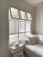 Fabricant de fenêtres en aluminium, fenêtre à auvent de style français avec grille pour la décoration d'appartements et de maisons