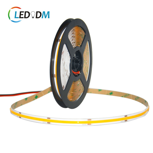 12v 24v Flexible 320chips 480chips 8mm 3000k  CRI90 Flexible Cob Led Strip Light CSP Dot-free Led Strip