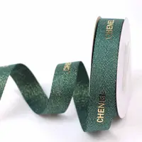 Kunden spezifisches luxuriöses grünes Glitzer-Twillband mit Logo Gold