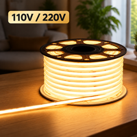 Haute tension 288 LEDs/m Led bande 110V/220V Cob lumière IP65 étanche bandes lumineuses 3000K 4000K 6000K LED COB bande lumineuse