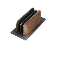 Accessoires informatiques en bois pour ordinateur portable support de support vertical Double support fixe Portable noyer téléphone ipad support en acier allié