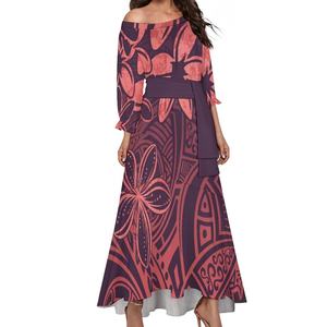 <span class=keywords><strong>Boutique</strong></span> Polinesia Ropa de mujer Tallas grandes Vestidos casuales Elegante con cordones Vestido largo de cola de pez Vestidos samoanos personalizados - Product Image 5