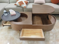 Table basse multifonctionnelle relevable avec rangement, design moderne, grande capacité de rangement