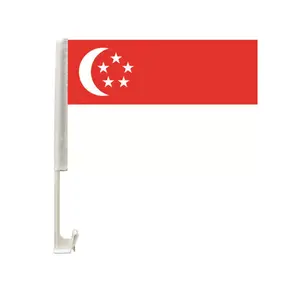 Bendera mobil nasional Singapura kualitas baik grosir poliester bendera jendela mobil Singapura