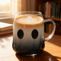 Mug en verre borosilicate personnalisé pour Halloween, motif fantôme, lavande, design effrayant, sans BPA, cadeau personnalisé pour fête