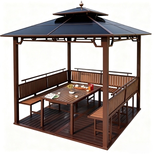Pérgola de Jardín Exterior de Aleación de Aluminio de Lujo y Económica, con Marco con Recubrimiento en Polvo, Resistente al Agua y a los Rayos UV, para Balcón y Terraza - Product Image 1