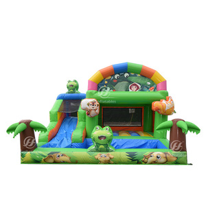 Château gonflable grenouille <span class=keywords><strong>avec</strong></span> <span class=keywords><strong>piscine</strong></span> intégrée et toboggan aquatique – Idéal pour les fêtes estivales en extérieur et la <span class=keywords><strong>location</strong></span> - Product Image 1