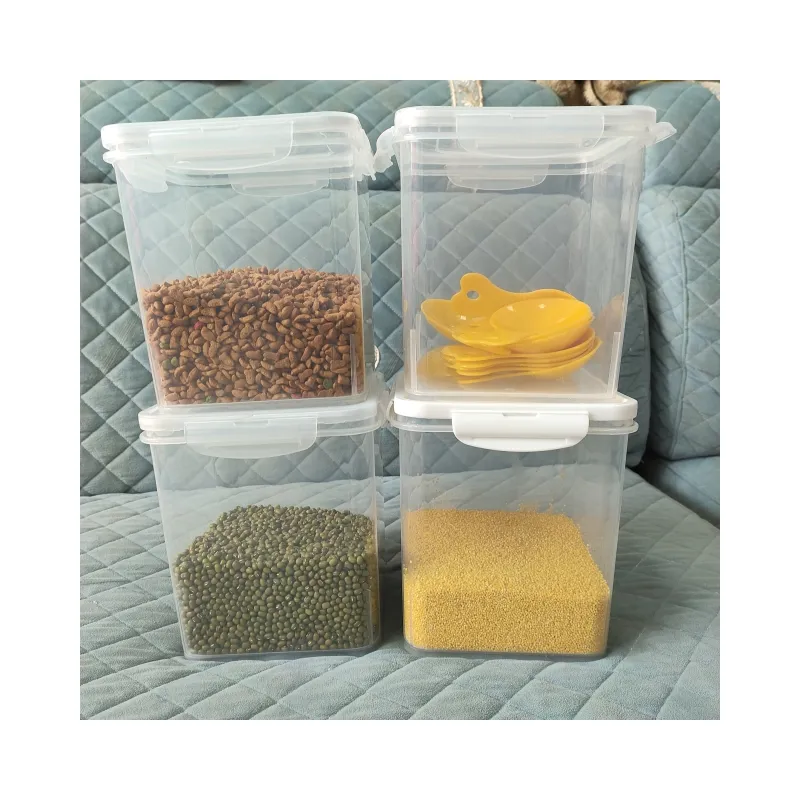 Kunststoff weißer Deckel durchsichtiger Lebensmittelbehälter Aufbewahrungsbox für Getreide