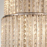 Lustre en cristal en spirale longue de luxe moderne Senfey pour hall à double hauteur, hall d'hôtel, éclairage de projet
