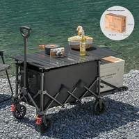 Chariot de camping pliable en métal, extra-large, tout-terrain, portable, pour la vente ambulante, capacité de charge de 260 kg