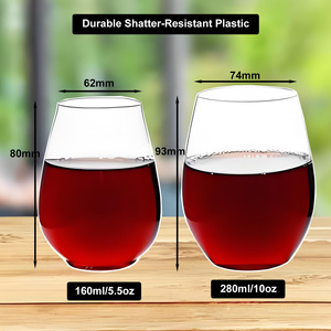 <span class=keywords><strong>Verre</strong></span> à vin sans pied en <span class=keywords><strong>plastique</strong></span> <span class=keywords><strong>réutilisable</strong></span>, brillant, durable et incassable pour la promotion (OEM/ODM) - Product Image 4