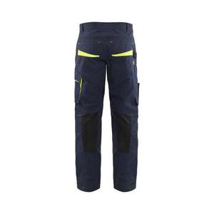 BLAKLADER - 149513308633C48 Service Ttrousers con elástico Azul marino oscuro/Amarillo-PANTALONES DE TRABAJO EAN 7330509893364 - Product Image 2