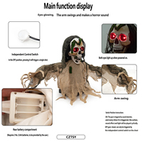 Nouvelle Décoration d'Atmosphère Horreur pour Cour : Zombie Squelette Électrique à Détection de Mouvement pour Halloween 2026