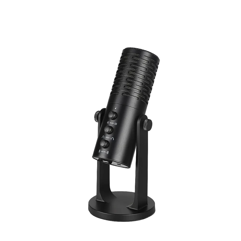 Yeni canlı akış kondenser mikrofon masaüstü LED oyun Podcast ekipmanları USB kayıt stüdyo mikrofonu 48KHz/16bit Mic
