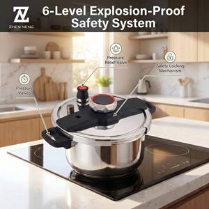 Casserole à pression en acier inoxydable ZHEN NENG 304, 6L 8L, casseroles en acier inoxydable efficaces pour la cuisine, qualité durable, pot de cuisson domestique - Product Image 3