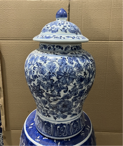 Emballage de cadeaux stocké bleu et blanc <span class=keywords><strong>dynastie</strong></span> <span class=keywords><strong>ming</strong></span> rustique antique glaçure <span class=keywords><strong>vase</strong></span> à fleurs - Product Image 4