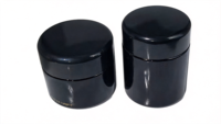 Set Stoples Kaca Premium Hitam Gelap Anti UV Violet Kedap Bau 60ml/120ml Kemasan Suplemen Makanan & Permen Karet Bunga Kering Tutup Hitam