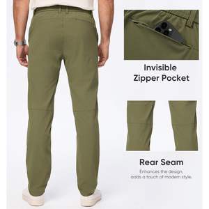 กางเกงกอล์ฟผู้ชายเอวยืดได้แบบลำลองแห้งเร็วน้ำหนักเบามีกระเป๋าซิปกันน้ำ - Product Image 5
