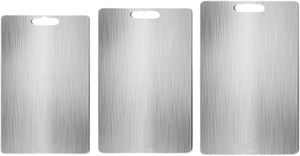 Planches à découper en acier inoxydable de qualité alimentaire, planche à découper double face en titane pour la viande, les fruits et les légumes - Product Image 4