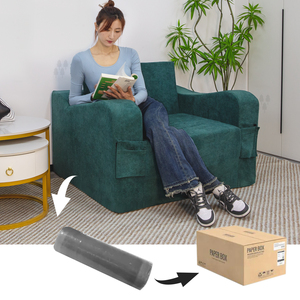 Koyu yeşil sünger sıkıştırma kanepe yatak odası ve oturma odası için şık katlanır koltuk yatak kombinasyonu - Product Image 6