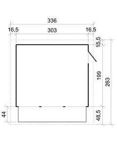 Étal de marché en bois 263x336 x H232 cm, 6.03m 2-Kiosque pour événements en plein air, facile à assembler et à démonter M150A - Product Image 4