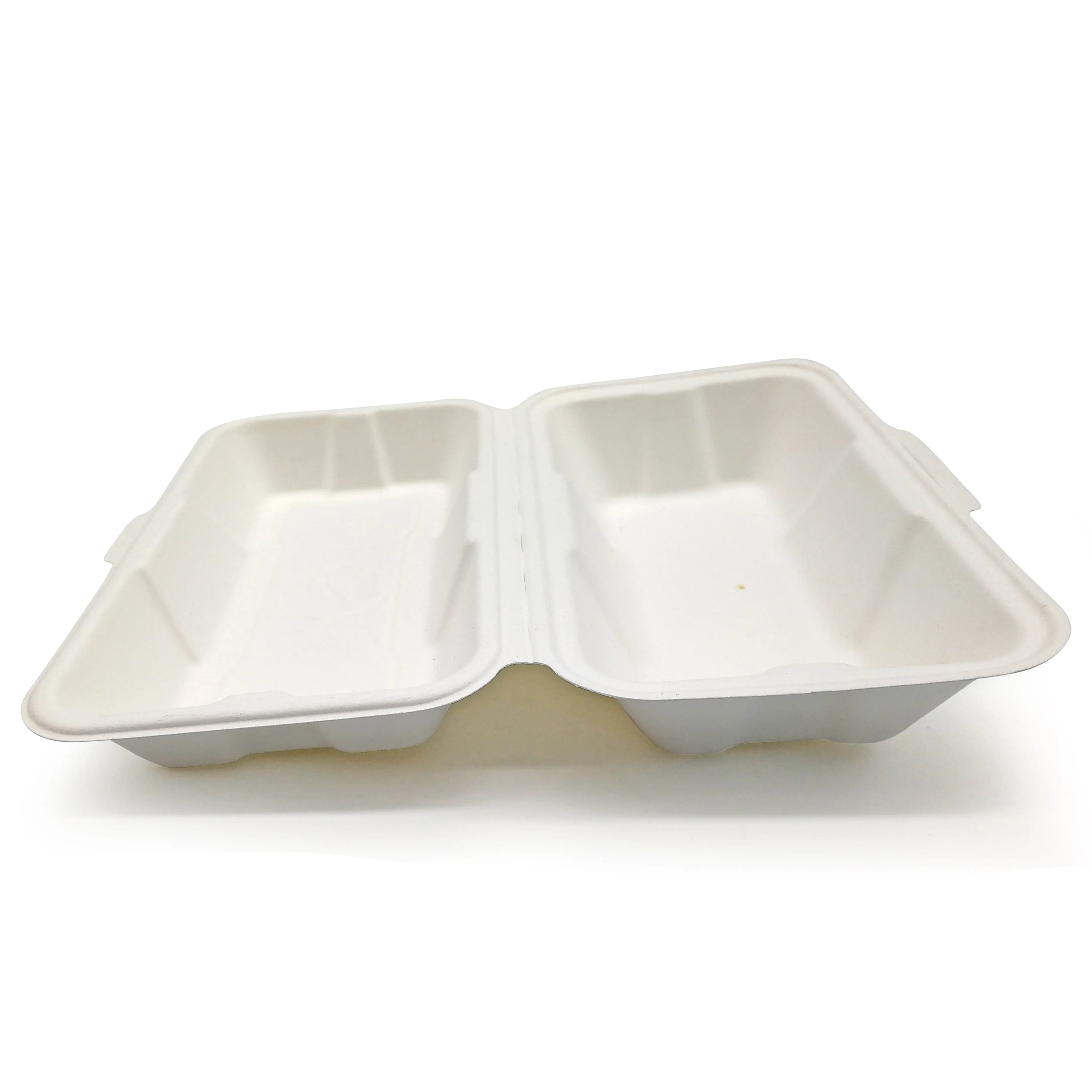 Eco-friendly Biodegradable Compostable Sugarcane Food Container Clamshell Box