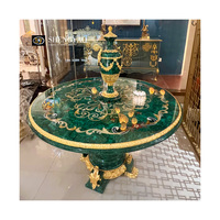Autres meubles en pierre naturelle Table console en malachite verte Tables d'appoint avec décoration en laiton