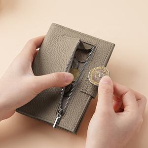 Porte-cartes RFID bloquant avec fermeture éclair, <span class=keywords><strong>portefeuille</strong></span> de voyage avec rangement pour documents, passeport, cartes de crédit - Coffret cadeau élégant - Product Image 3