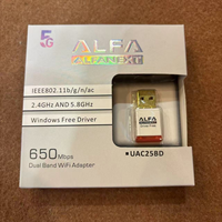 Adaptador USB Wi-Fi+ ALFA Network 650M, Receptor de Red Inalámbrica Externo Plug & Play, Compatible con Windows 7/8.1/10/11